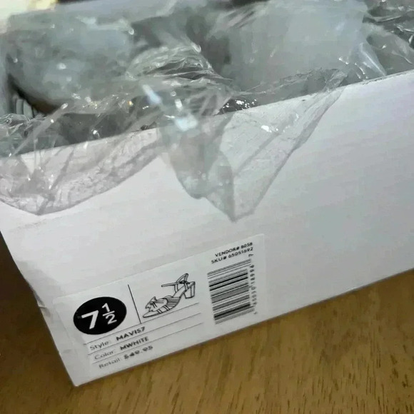 DB STUDIO Pleated Chiffon Bow Mid-Heel Sandals 7.5 - Picture 3 of 13